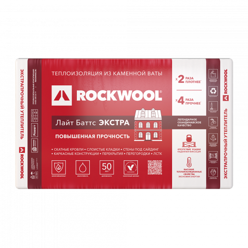 Утеплитель Rockwool Лайт Баттс Экстра 1000х600х50 мм